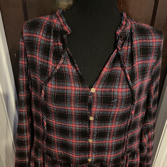 Loft Shimmer Plaid Tiered Dress - Picture 9 of 16